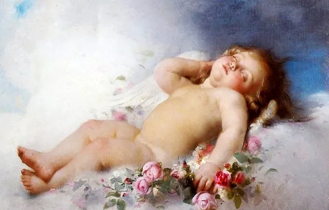 

Sleeping Angel Cute Baby Cartoon Embroidery Kids Needlework 14CT Canvas Unprinted DMC DIY Cross Stitch Kits Handmade Arts Decor