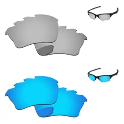 Silver & Blue 2 пары зеркало Поляризованные замены линзы для половины XLJ солнцезащитные очки с отверстиями Frame 100% UVA и UVB Защита