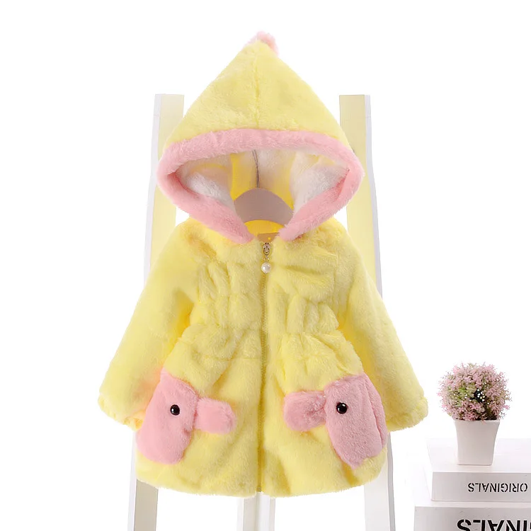 Kids girls 2016 new winter coat jacket plus thick velvet padded jacket wool sweater