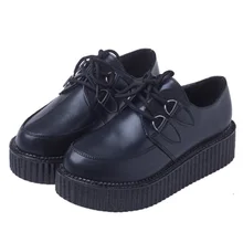 New Women Creepers Platform Shoes White Black Women Flats Hot Sale Shoes Woman Size 35-41