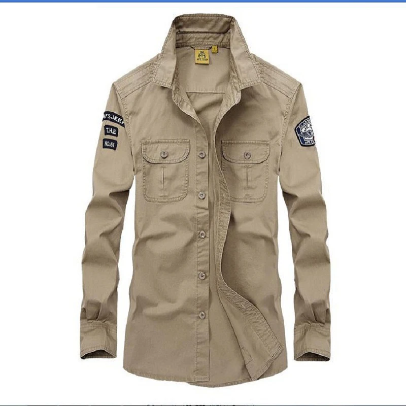 US army shirt 2017 Men's casual brand fashion military style Spring