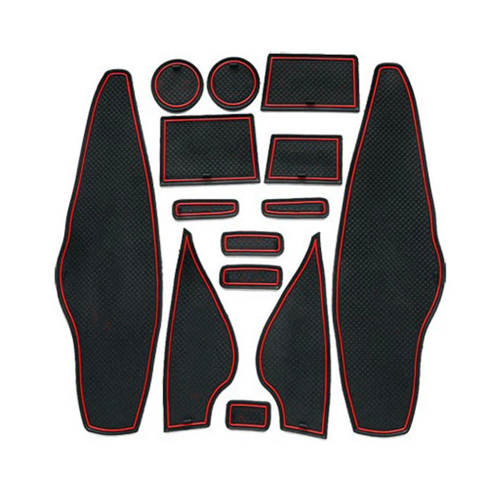 

For Peugeot 3008 2012 2013 2014 Non-Slip Car Interior Door Gate Panel Cup Mat 14Pcs