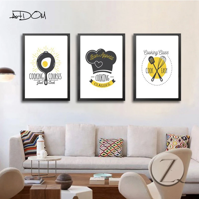 Awesome Canvas Framed Kitchen Wall Art Background