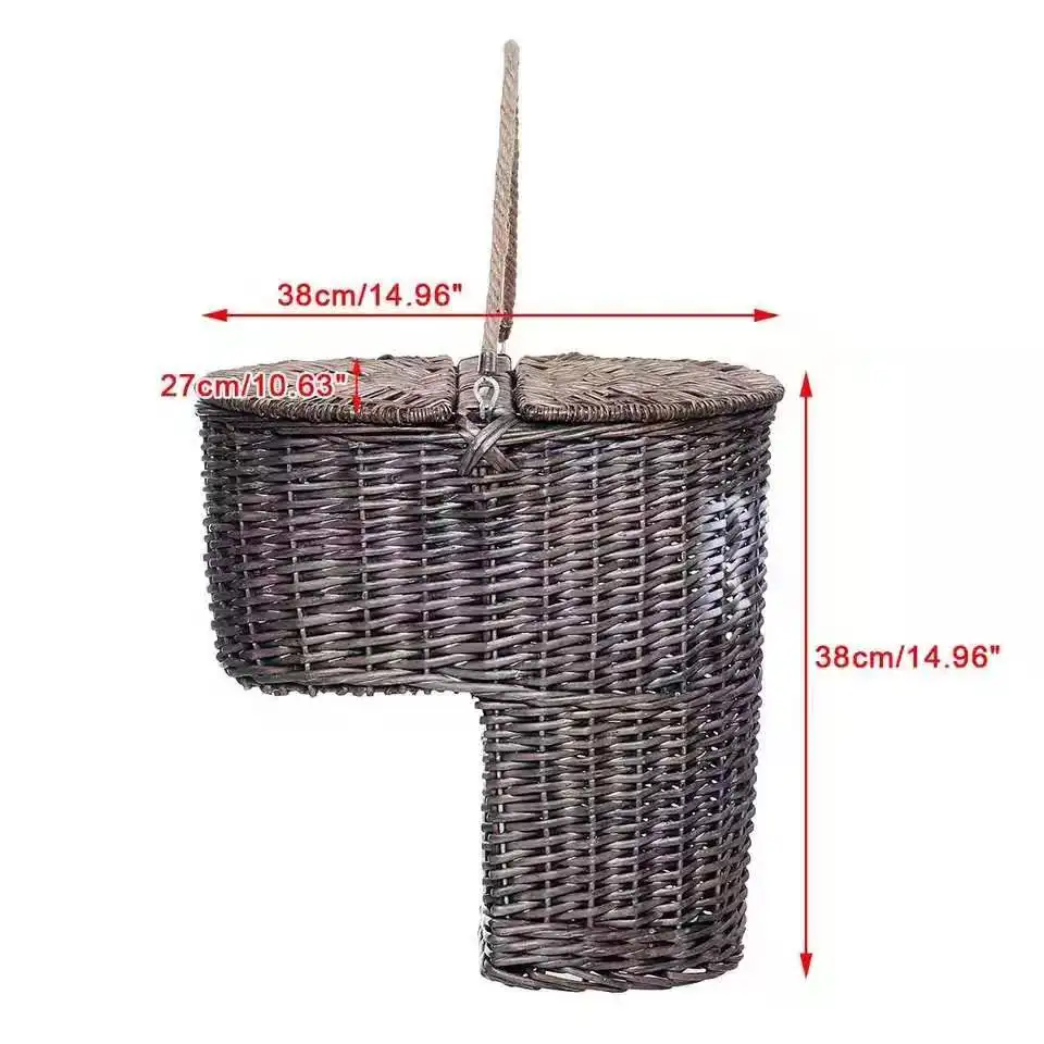 Круглый коричневый Плетеный лесенка корзина Органайзер Стильная косметичка с ручкой контейнер для хранения одежды корзина для белья