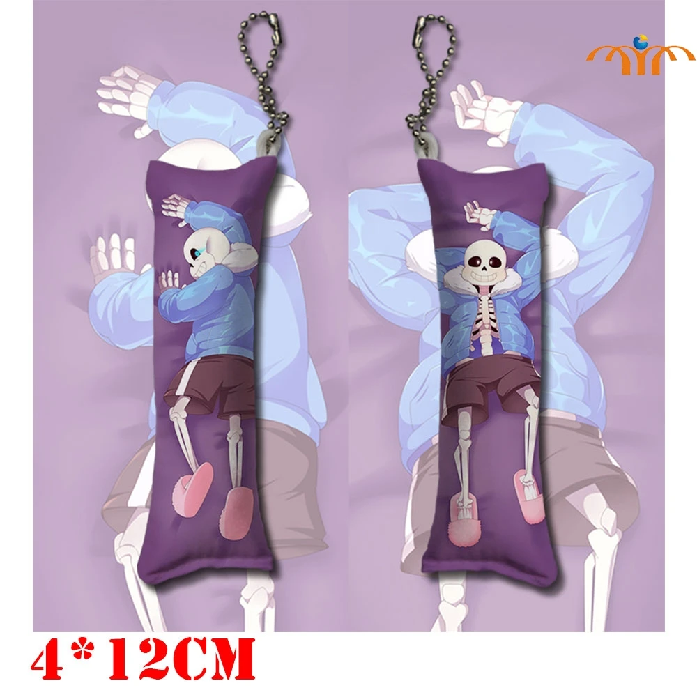 

12cm Undertale Body Pillow Keychain Sans Papyrus Asriel Plush Doll Double-sided Cartoon Pendant Phone Strap Hanging Ornament