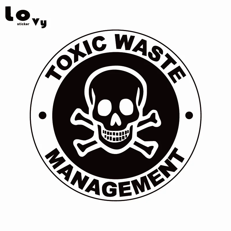 Toxic Waste Management Vinyl Car Sticker Personality Cartoon Warning