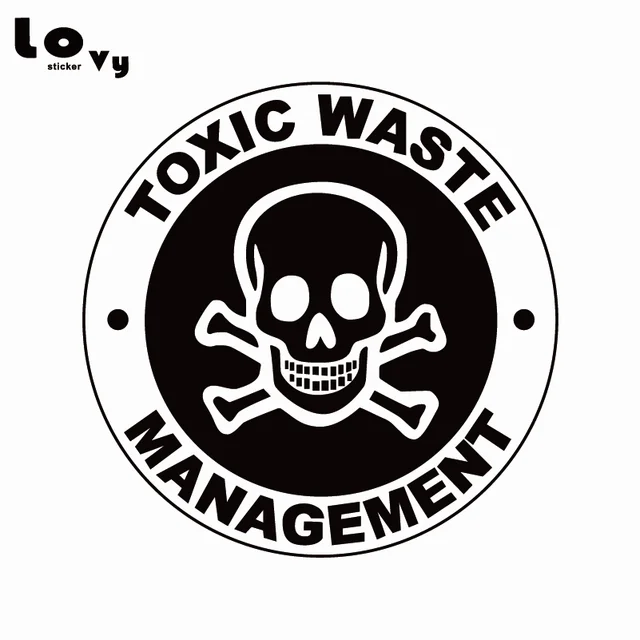 toxic waste management vinyl car sticker personality cartoon warning