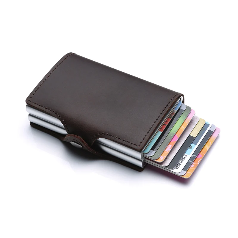 metal rfid bloqueio caixa dupla creditcard caso saco proteção