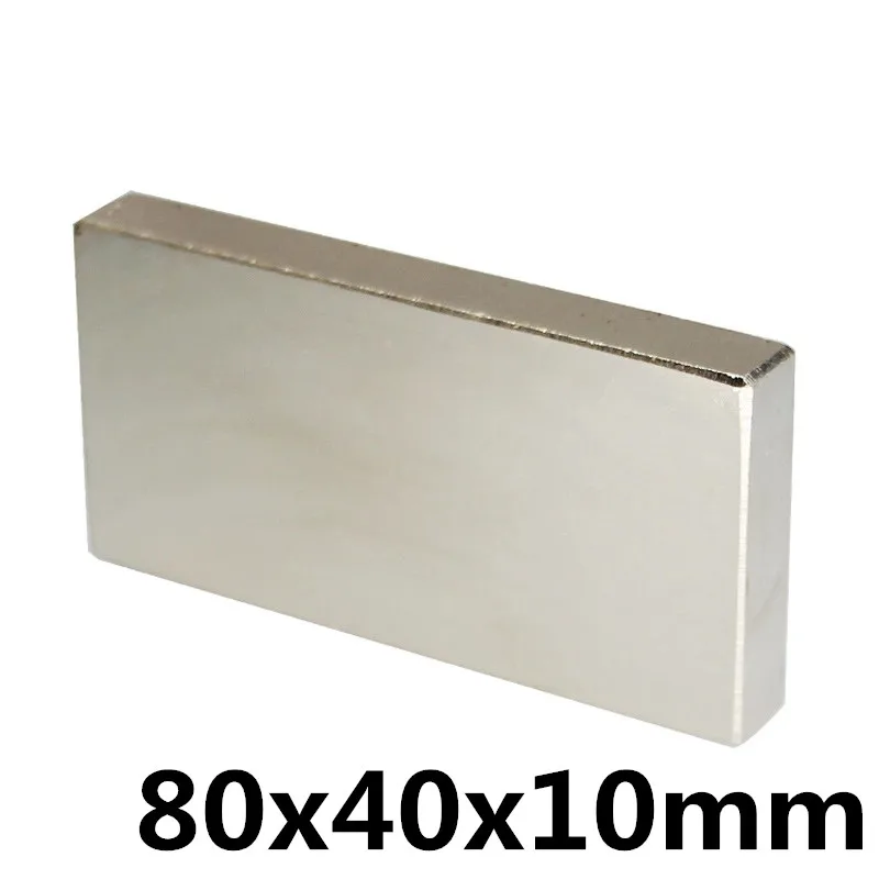 

1pcs 80x40x10mm Neodymium Magnet Block N35 Permanent Super Strong Powerful Small Magnetic Magnets Square