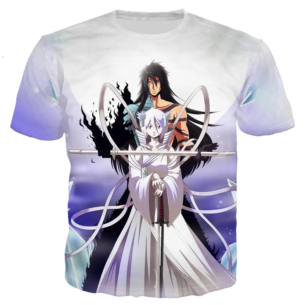 Мужская/женская футболка с 3D принтом BLEACH Kurosaki Ichigot уличная коротким рукавом в