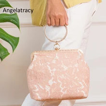 Angelatarch женский клатч на ремешках сумочка клатч Красный Кружевной кошелек вечерняя Изысканная дамская сумочка с вышивкой для свадебной вечеринки