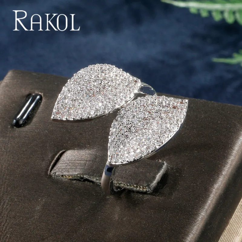 Обручальные кольца RAKOL уникальный дизайн форма листа кубический циркон