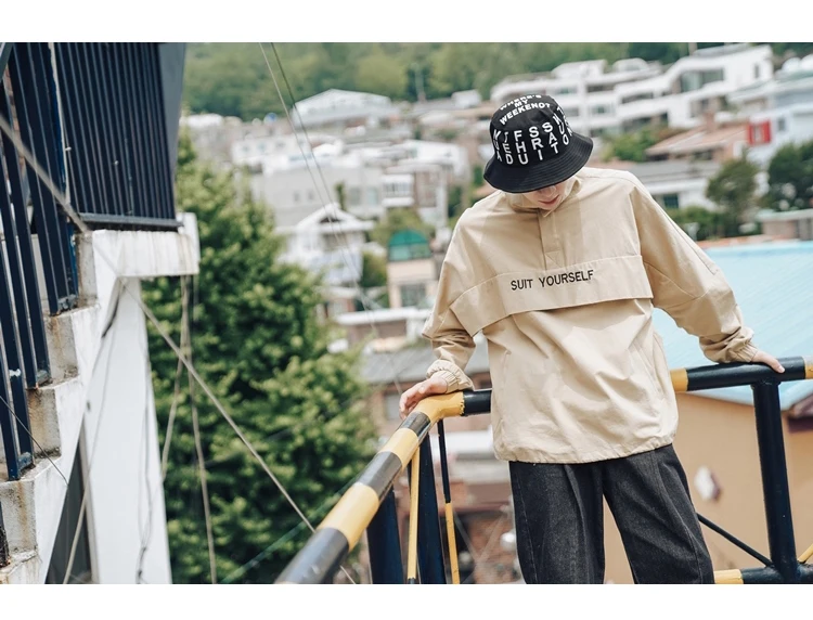 Высококачественный осенний пуловер с вышитым воротником и надписью Свободная куртка мужская Молодежная Повседневная трендовая Корейская
