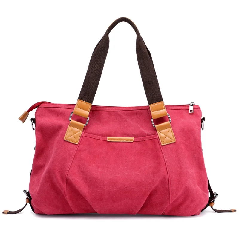 Большая вместительная Женская Холщовая Сумка, одноцветная повседневная женская сумка, брендовая дизайнерская женская сумка, Большая вместительная Женская дорожная сумка