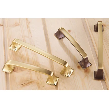 

4PCS CC=96mm Solid Brass Handles Pulls Furniture Cabinet Cupboard Pull Handle With Screws
