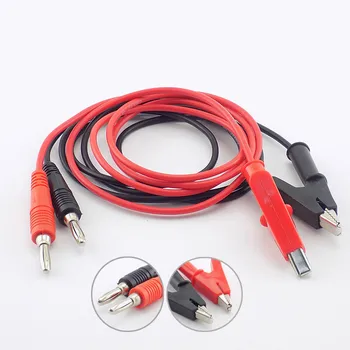 

Double end Crocodile electric 1M Alligator Clip to Banana Plug Silicone Test Cable Wire for Multimeter electrical