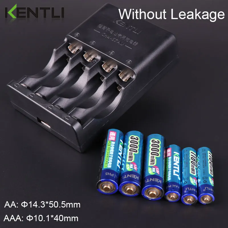 KENTLI 6 шт. 1 5 в aa aaa аккумуляторные литий ионные полимерные литиевые батареи + 3 слота