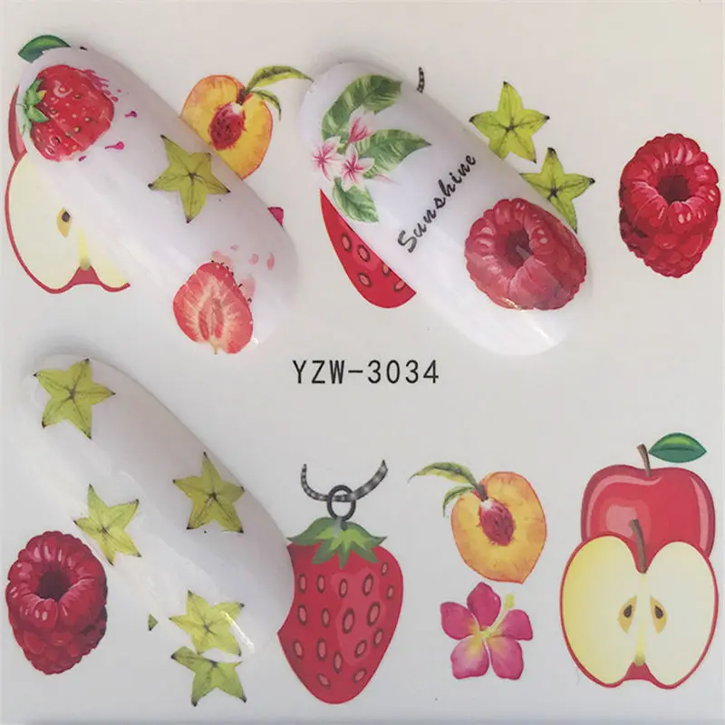 1 шт Мультяшные Фламинго/цветок/фрукты переводные наклейки для ногтей наклейки DIY модные обертывания Советы маникюрные инструменты - Цвет: YZW-3034