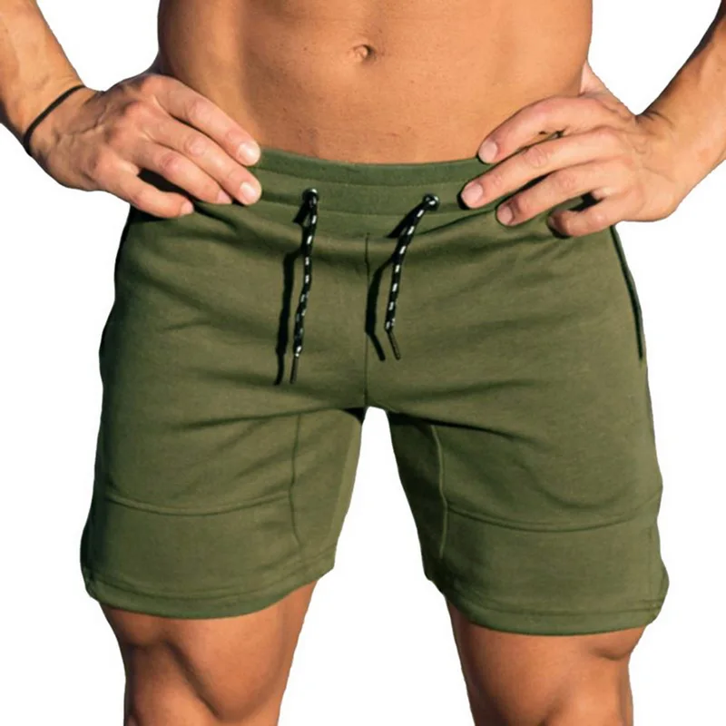 

MJARTORIA Men Fashion Sports Fitness Quick-drying Solid Color Shorts New Summer Zipper Pocket Drawstring Waist Loose Shorts