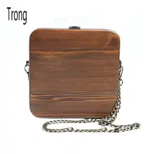 Trong ручная работа, натуральная деревянная сумка, модные роскошные вечерние женские сумки, Ретро стиль, квадратная сумка на плечо, кошелек, клатч