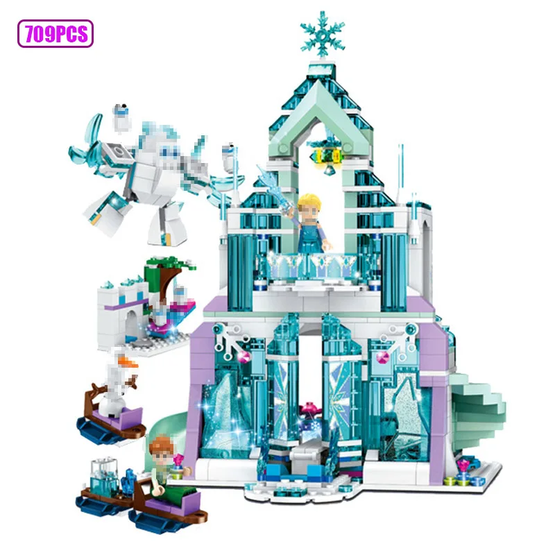 

Girls Series Princess ICE Mermaid Sleeping Magic Castle Building Blocks Friends House for Girls Bricks Figures Toys for Children