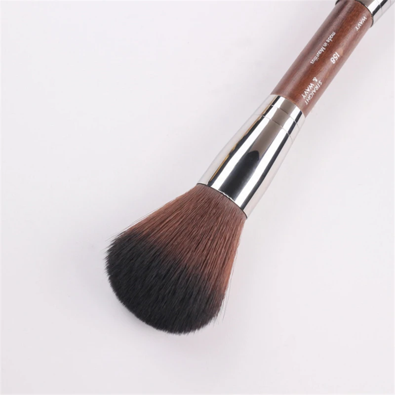 Escova de Maquiagem Profissional Dupla Terminou Solto Escova Blush Contorno No.158 Mufe pó 2 Aplicador de sombra