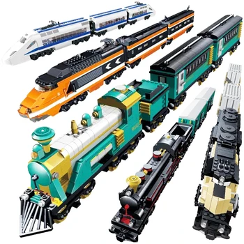 

Kazi Battery Powered Maersk Train Container Train Diesel-electric Freight Building Blocks Bricks Educational Toys Children Gifts