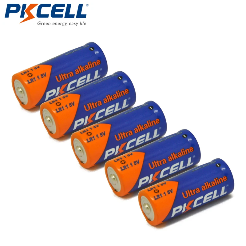PKCELL 5 шт. 1 в N размер щелочной батареи первичные и сухие LR1 AM5 E90 MN9100 для игрушек