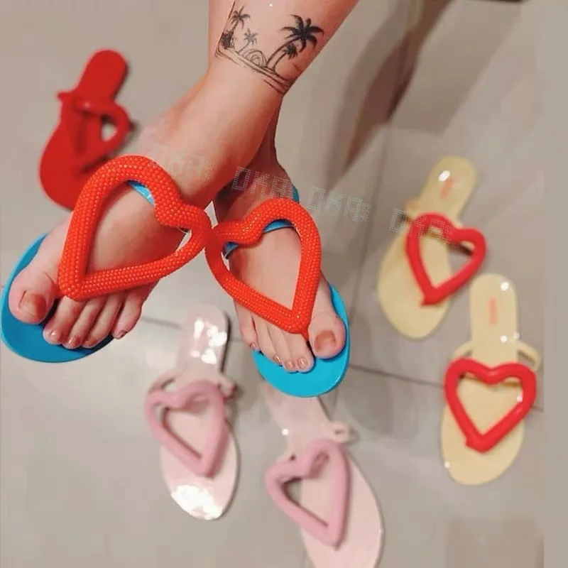 Женские пляжные шлепанцы Melissa Оригинальные сандалии в форме сердца Нескользящие