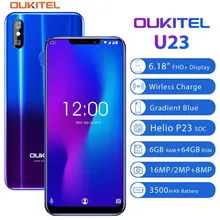 OUKITEL U23 6 18 Notch Display Android 8 1 Mobile Phone MTK6763T Helio P23 Octa Core