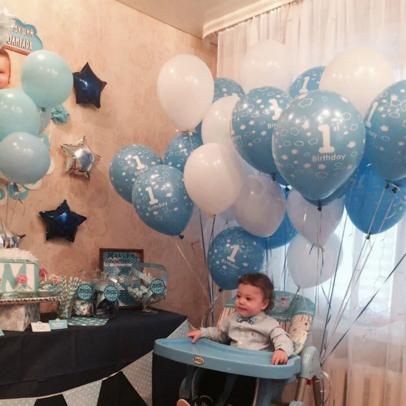 12 дюймов, 20 шт./лот, 1 год, воздушные шары на день рождения, латексные воздушные шары с украшением в виде Минни Маус, вечерние воздушные шары