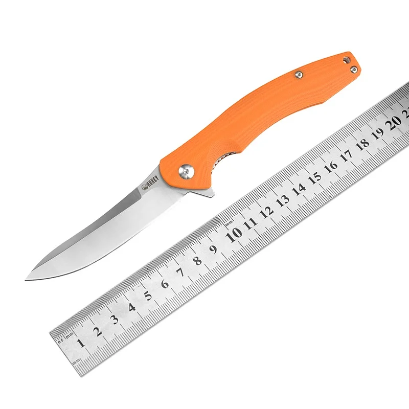 KUBEY KU176 EDC Складной нож шарикоподшипник D2 лезвие G10 ручка тактические Карманные Ножи Открытый Отдых и туризм - Цвет: Orange