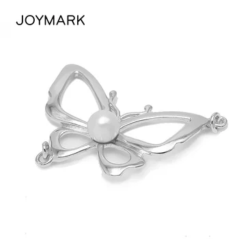 

Pearl Butterfly Necklace Connectors High Quality 925 Sterling Silver Jewelry Findings SLJQ-CZ010B