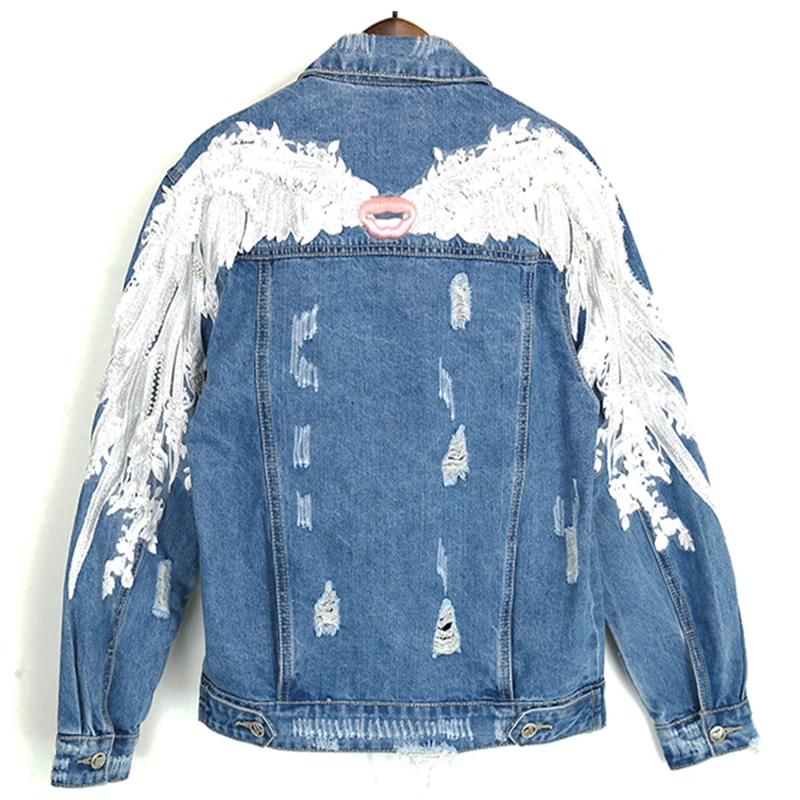 angel wings jean jacket