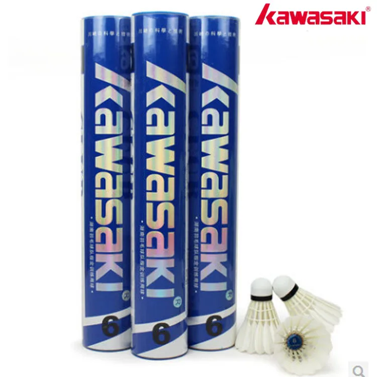 

Original Kawasaki Club 6 Badminton Shuttlecock Flight Stability Super Resistant Duck Feather Shuttlecocks Bird