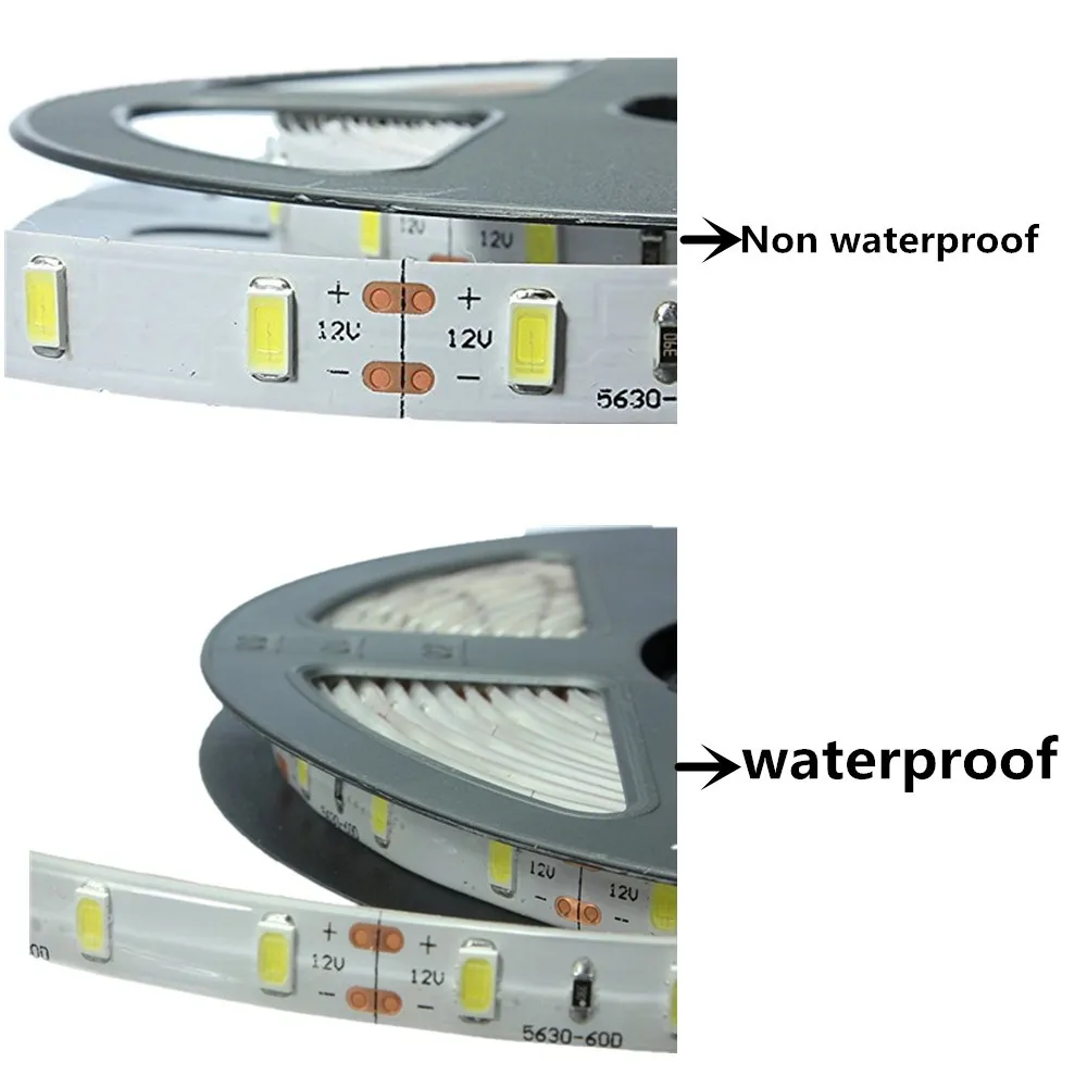 Светодиодная лента 5630 5730 12 v 5 m Водонепроницаемая гибкая Диодная лента 300led холодный белый теплый белый 3000 k 6500 k красный зеленый синий