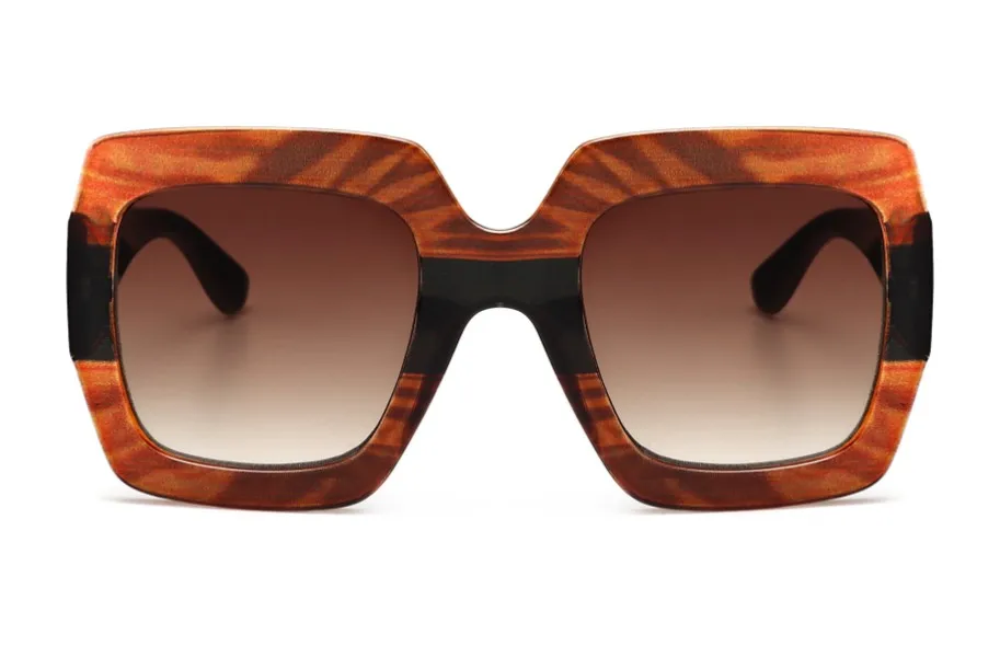 Три цвета, женские очки от солнца, очки с квадратной оправой UV400, модные брендовые очки 45406 - Цвет линз: C5 brown tea