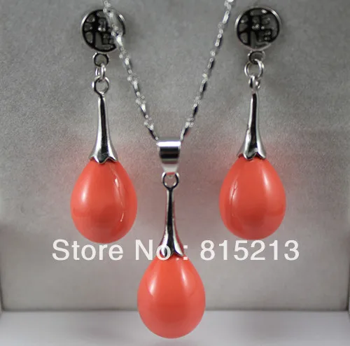 

ddh00165 Fashion Jewelry wedding Set Women's Red Coral Turquoise Necklace Earring