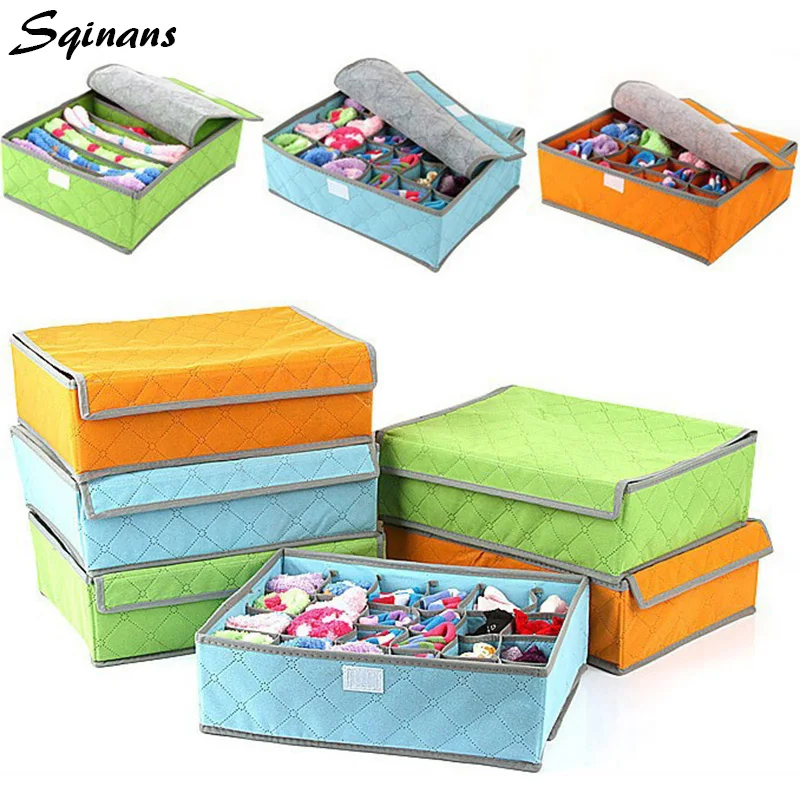 

Sqinans Underwear Bra Socks Storage Box Drawer Closet Organizer Bamboo Charcoal