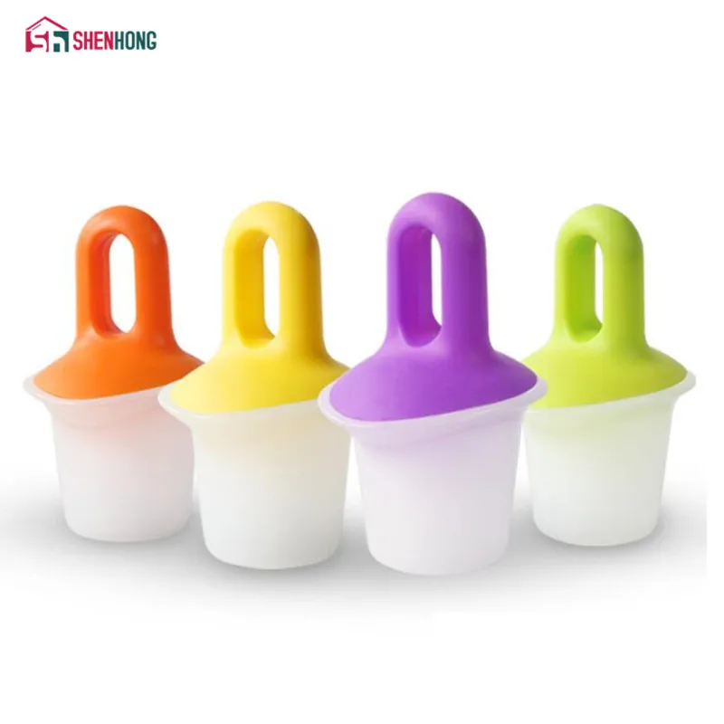 

SHENHONG 4PCS Mini Pops Ice Mold Ice Cream Mould Frozen Ball Lolly Maker Popsicle Molds High Quality