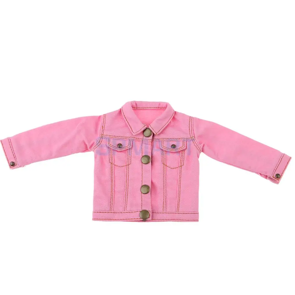 Модное джинсовое пальто куртка с длинными рукавами для 1/6 BJD AOD как YOSD Dollfie Кукла аксессуар - Цвет: Pink