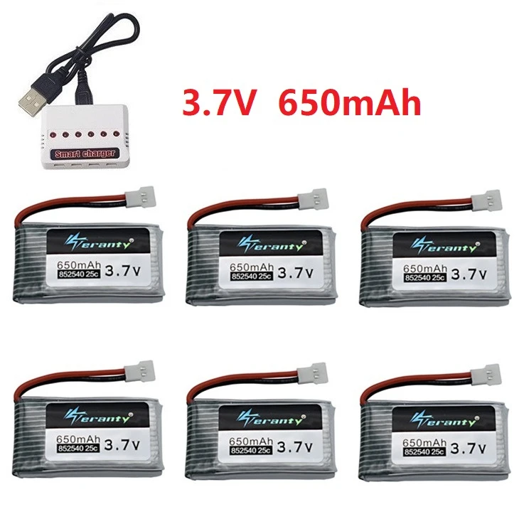 Teranty power 3,7 V 650mAh аккумулятор с USB зарядным устройством для SYMA X5C X5C-1 X5 H5C X5SW 852540 3,7 V Lipo Дрон с перезаряжаемым аккумулятором