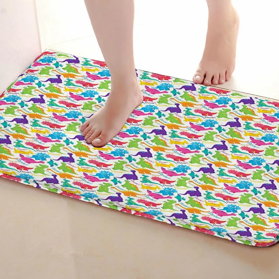 Коврик для ванной комнаты в стиле динозавра, забавный Противоскользящий коврик для ванной, аксессуары для душевой занавески, соответствующие вашей душевой занавеске