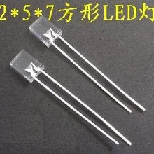02-49 100 шт./лот 2X5X7 квадратный светодиодный прозрачный белый светильник(квадратный