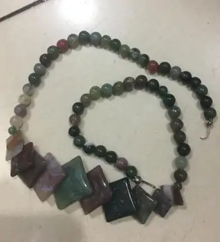 

free shipping 6-20mm Natural colorful India Onyx Coins Pendant Necklace 17.5"