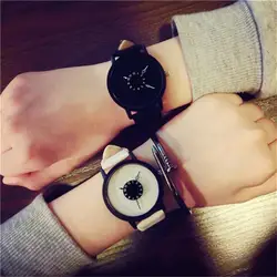Горячая мода креативные женские часы Мужские кварцевые часы 2019 уникальный циферблат дизайн влюбленных часы кожаные Наручные часы Reloj Mujer