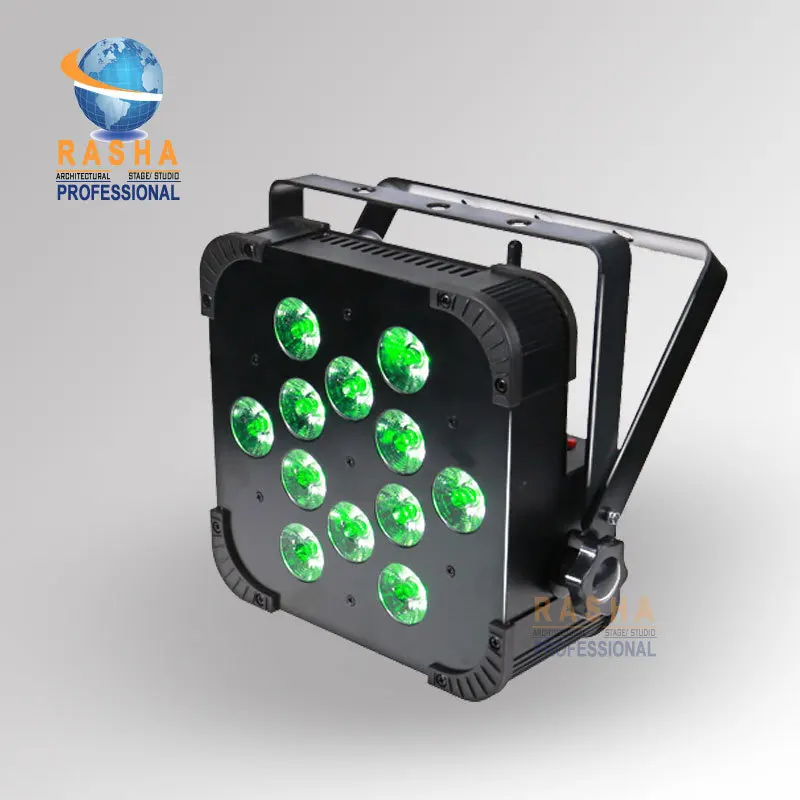 

New Big Sale 12pcs*18W 6IN1 RGBAW+UV Built in Wireless LED Flat Par Can,ADJ LED Par Light,Stage Light With DMX512 110-240V
