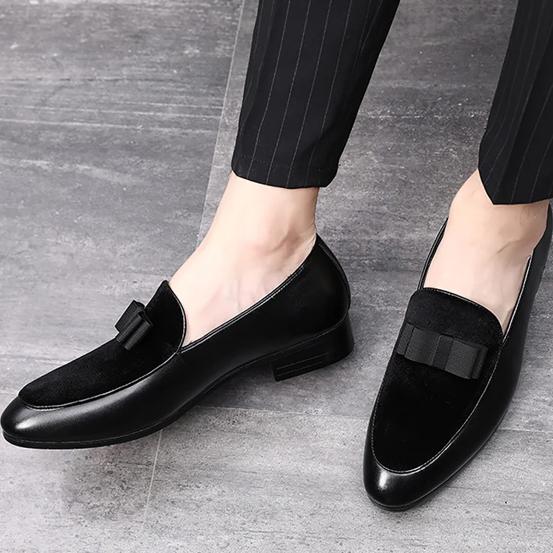 

Boat shoes men large size 38-49 fashion patchwork bow-knot male social shoe comfortable breather office shoes men