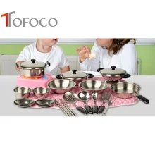 Tofoco 18 шт./компл. Нержавеющая сталь детский мини-Пособия по кулинарии инструменты Притворись играть образование Кухня аксессуары игрушки
