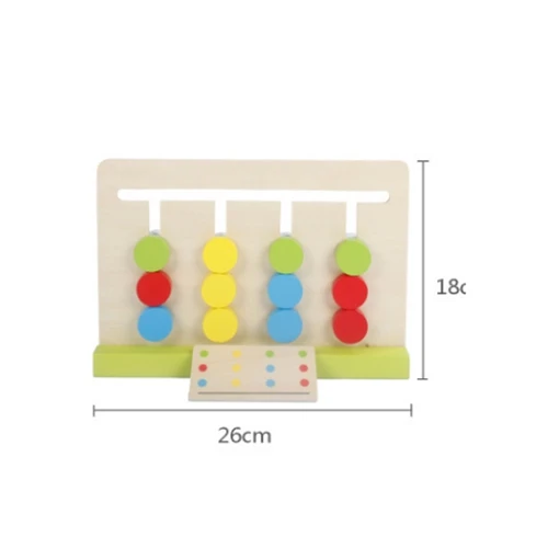 GEEK KING Montessori children's wooden puzzle teaching aids logic thinking training four-color game math t toys